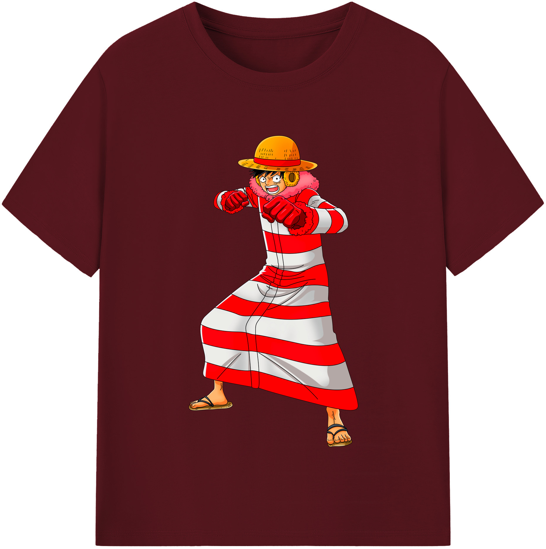 ワンピース モンキー・D・ルフィ ONE PIECE Monkey D. Luffy 綿100％半袖Tシャツ（フロントプリント）